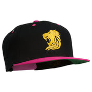 Gold Lion Embroidered Snapback Cap