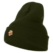 Golden Retriever Head Embroidered Long Knitted Beanie