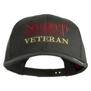 United States Marines Semper Fi Veteren Embroidered Solid Cotton Twill Pro Style Cap - Charcoal OSFM