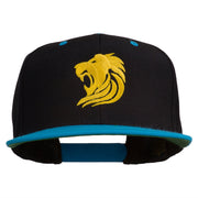 Gold Lion Embroidered Snapback Cap