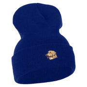 Golden Retriever Head Embroidered Long Knitted Beanie