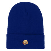 Golden Retriever Head Embroidered Long Knitted Beanie