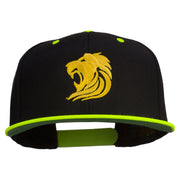 Gold Lion Embroidered Snapback Cap