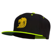 Gold Lion Embroidered Snapback Cap