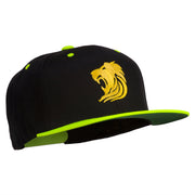 Gold Lion Embroidered Snapback Cap