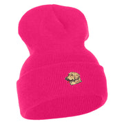 Golden Retriever Head Embroidered Long Knitted Beanie