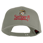 United States Marines Semper Fi Emblem Embroidered Solid Cotton Twill Pro Style Cap - Grey OSFM