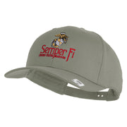 United States Marines Semper Fi Emblem Embroidered Solid Cotton Twill Pro Style Cap - Grey OSFM