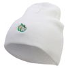 Green Apple Embroidered 8 Inch Short Beanie - White OSFM