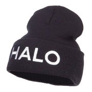 Halo Embroidered Long Beanie