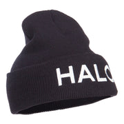 Halo Embroidered Long Beanie