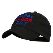 Happy Labor Day Embroidered Washed Cap