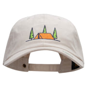 Camping Tent Embroidered Washed Cap