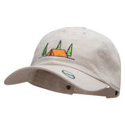 Camping Tent Embroidered Washed Cap