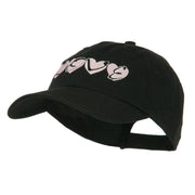 Love Hearts Embroidered Cotton Cap