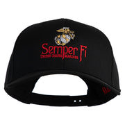 United States Marines Semper Fi Emblem Embroidered Solid Cotton Twill Pro Style Cap - Black OSFM
