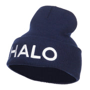 Halo Embroidered Long Beanie