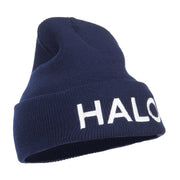 Halo Embroidered Long Beanie