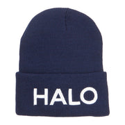 Halo Embroidered Long Beanie