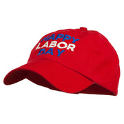 Happy Labor Day Embroidered Washed Cap