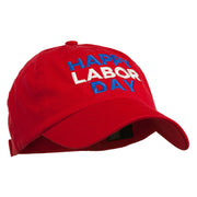 Happy Labor Day Embroidered Washed Cap