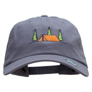 Camping Tent Embroidered Washed Cap