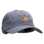 Camping Tent Embroidered Washed Cap