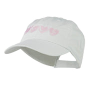 Love Hearts Embroidered Cotton Cap