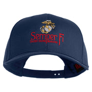 United States Marines Semper Fi Emblem Embroidered Solid Cotton Twill Pro Style Cap - Navy OSFM