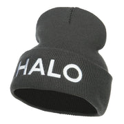 Halo Embroidered Long Beanie