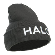 Halo Embroidered Long Beanie