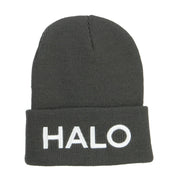 Halo Embroidered Long Beanie