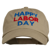 Happy Labor Day Embroidered Washed Cap