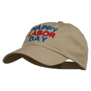 Happy Labor Day Embroidered Washed Cap