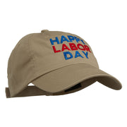 Happy Labor Day Embroidered Washed Cap