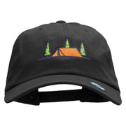 Camping Tent Embroidered Washed Cap