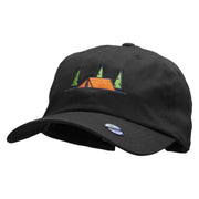 Camping Tent Embroidered Washed Cap