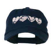 Love Hearts Embroidered Cotton Cap