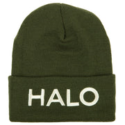 Halo Embroidered Long Beanie