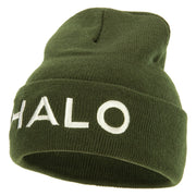 Halo Embroidered Long Beanie