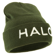 Halo Embroidered Long Beanie