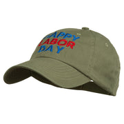 Happy Labor Day Embroidered Washed Cap