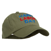 Happy Labor Day Embroidered Washed Cap