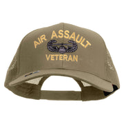 Licensed Air Assault Veteran Embroidered Solid Cotton Twill Mesh Prostyle Cap - Khaki OSFM