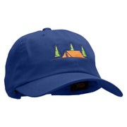 Camping Tent Embroidered Washed Cap