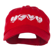 Love Hearts Embroidered Cotton Cap