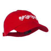 Love Hearts Embroidered Cotton Cap