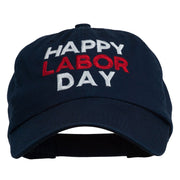 Happy Labor Day Embroidered Washed Cap