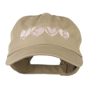 Love Hearts Embroidered Cotton Cap