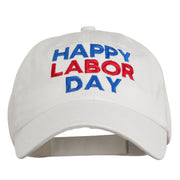 Happy Labor Day Embroidered Washed Cap